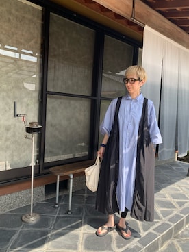 「アイテム（シャツワンピース）」を使った、mizu&sonさん（レディース・162cm）の秋コーディネート