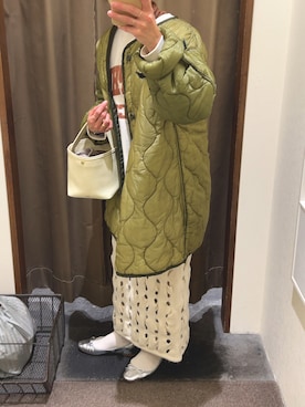 「chiiiibag」｜「アイテム（スカート）」を使った、nanさん（レディース・155cm）の冬コーディネート