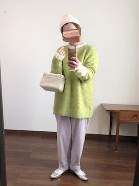 「シルバーシューズ」｜「アイテム（ニットキャップ/ビーニー）」を使った、nanさん（レディース・155cm）の冬コーディネート