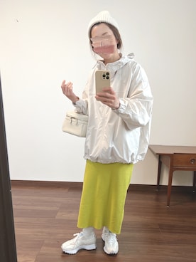 「one after another NICE CLAUP（ワンアフターアナザーナイスクラップ）のアイテム（マウンテンパーカー）」を使った、nanさん（レディース・155cm）の春コーディネート