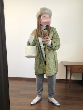 「シルバーシューズ」｜「アイテム（キャップ）」を使った、nanさん（レディース・155cm）の冬コーディネート