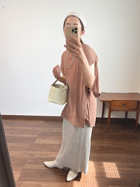 「chiiiibag」｜「アイテム（スカート）」を使った、nanさん（レディース・155cm）の秋コーディネート