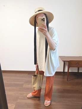 「リボンハット」｜nanさん（レディース・155cm）の夏コーディネート