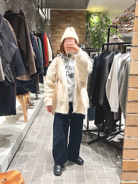 「アイテム（エコバッグ/サブバッグ）」を使った、nanさん（レディース・155cm）の冬コーディネート