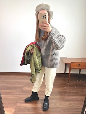 「サイドゴアブーツ」｜nanさん（レディース・155cm）の冬コーディネート