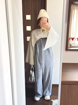 「アイテム（オールインワン・サロペット）」を使った、nanさん（レディース・155cm）の秋コーディネート