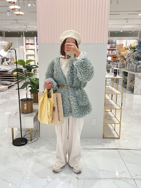 「アイテム（ノーカラージャケット）」を使った、nanさん（レディース・155cm）の冬コーディネート