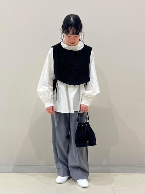 Bshop ベスト ジレ eunoia | ツイード クロップドベスト WOMEN