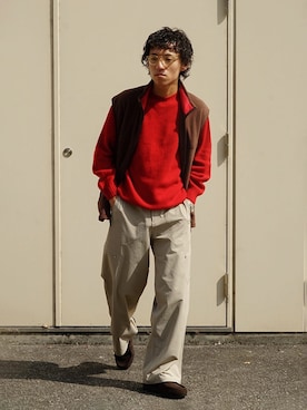 「Bshop（ビショップ）のアイテム」を使った、Bshopスタッフさん（メンズ・171cm）の冬コーディネート