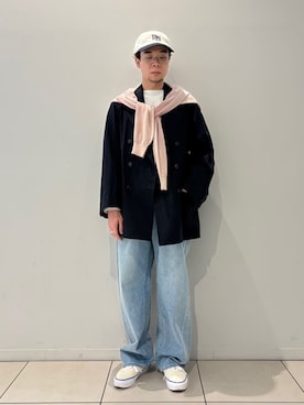 「DANTON（ダントン）のアイテム」を使った、Bshopスタッフさん（メンズ・170cm）の春コーディネート