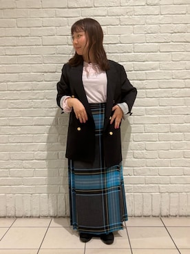 「O'NEIL of DUBLIN（オニールオブダブリン）のアイテム（スカート）」を使った、Bshopスタッフさん（レディース・152cm）の秋コーディネート