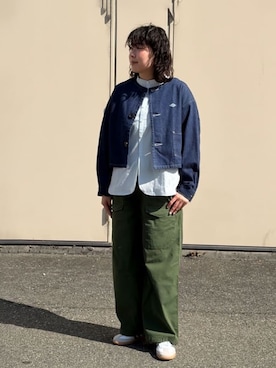 「DANTON（ダントン）のアイテム」を使った、Bshopスタッフさん（レディース・163cm）の春コーディネート