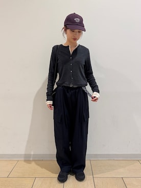 「アイテム（ベルト）」を使った、Bshopスタッフさん（レディース・162cm）の冬コーディネート