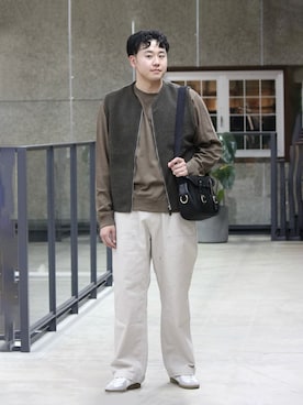 「ORCIVAL（オーシバル）のアイテム」を使った、Bshopスタッフさん（メンズ・179cm）の冬コーディネート