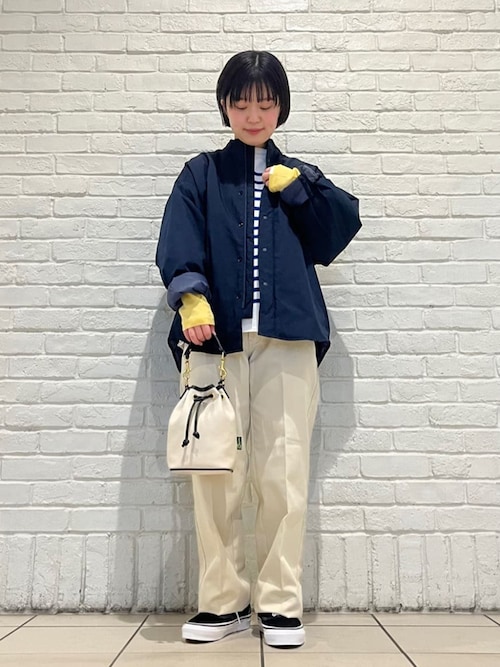 コットンポプリン プリーツ長袖シャツ ブラウス ホワイト - 刺繍入りポプリン 36 | ロンシャン JP