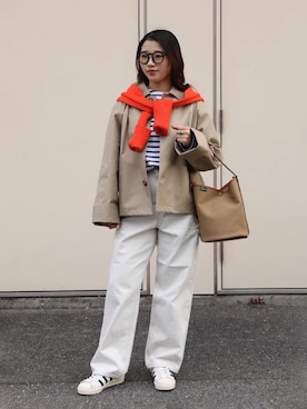 「GYMPHLEX（ジムフレックス）のアイテム」を使った、Bshopスタッフさん（レディース・160cm）の春コーディネート