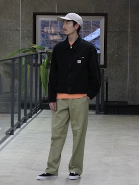 「Morris & Sons（モリスアンドサンズ）のアイテム」を使った、Bshopスタッフさん（メンズ・177cm）の春コーディネート