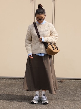 「NEW BALANCE（ニューバランス）のNew Balance | M990 v6 GREY WOMEN（スニーカー、グレー系）」を使った、Bshopスタッフさん（メンズ・178cm）の春コーディネート