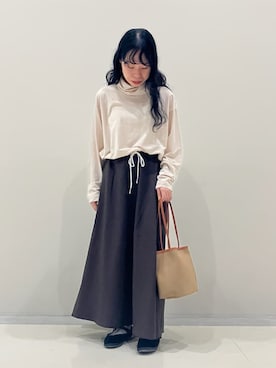 「アイテム（その他シューズ）」を使った、Bshopスタッフさん（レディース・147cm）の秋コーディネート