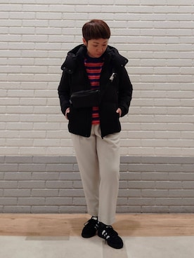 「Morris & Sons（モリスアンドサンズ）のアイテム」を使った、Bshopスタッフさん（レディース・158cm）の春コーディネート