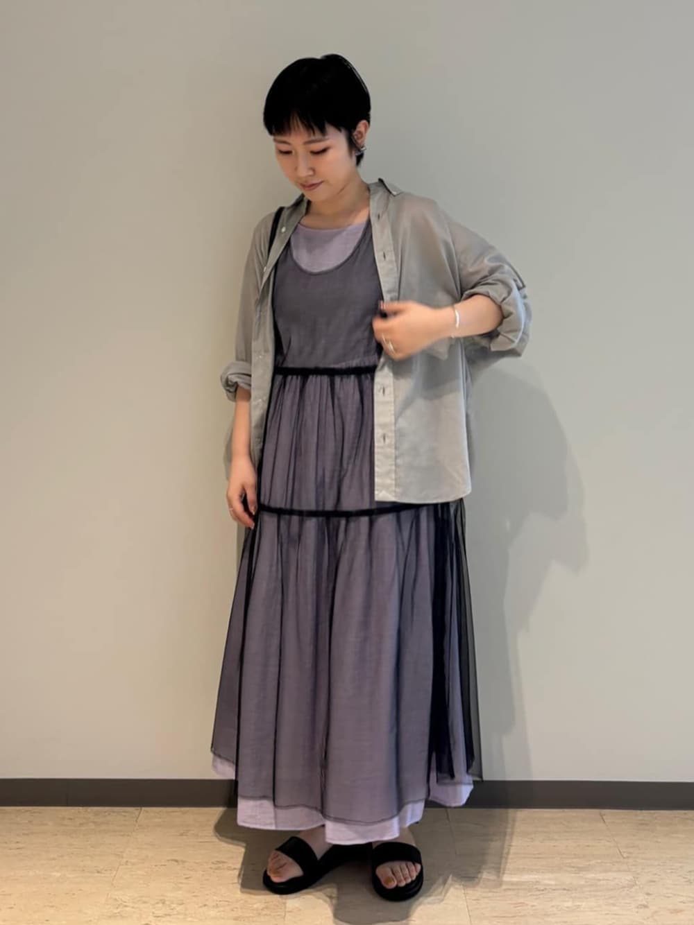 eunoia ユノイア／ layered mesh tuck dress Eunoia / Layered Mesh Tuck Dress Eunoia ユノイア／ Layered