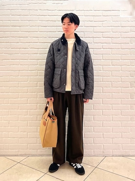 「アイテム（カバーオール）」を使った、Bshopスタッフさん（メンズ・175cm）の秋コーディネート