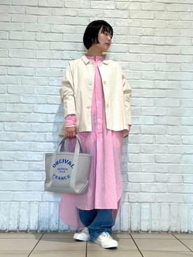 「ORCIVAL（オーシバル）のアイテム」を使った、Bshopスタッフさん（レディース・152cm）の春コーディネート
