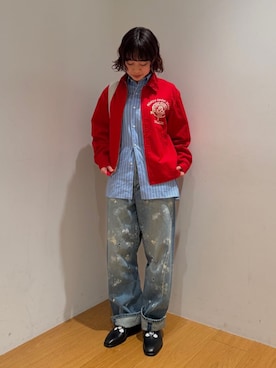 「GYMPHLEX（ジムフレックス）のアイテム」を使った、Bshopスタッフさん（レディース・155cm）の春コーディネート