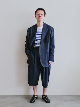 「ORCIVAL（オーシバル）のアイテム」を使った、Bshopスタッフさん（メンズ・168cm）の春コーディネート