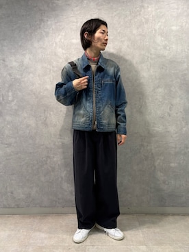 「DANTON（ダントン）のアイテム」を使った、Bshopスタッフさん（メンズ・174cm）の春コーディネート