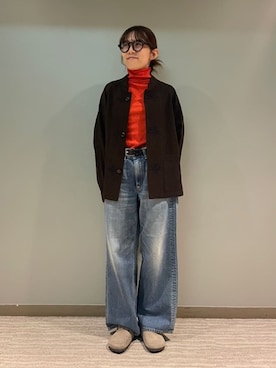 「アイテム（その他アウター）」を使った、Bshopスタッフさん（レディース・154cm）の冬コーディネート