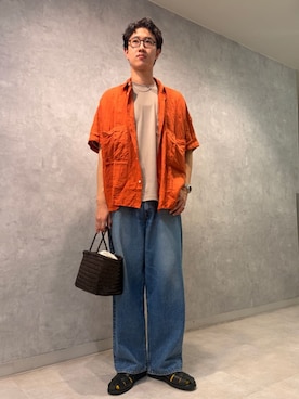 「Paraboot（パラブーツ）のアイテム」を使った、Bshopスタッフさん（メンズ・184cm）の夏コーディネート