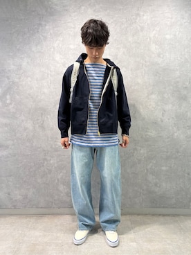 「VANS（バンズ）のVANS | LX Authentic Reissue 44 WHITE MEN（スニーカー、ホワイト系）」を使った、Bshopスタッフさん（メンズ・178cm）の春コーディネート