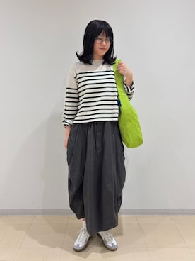 「REPRODUCTION OF FOUND（リプロダクションオブファウンド）のアイテム（スニーカー）」を使った、Bshopスタッフさん（レディース・158cm）の秋コーディネート