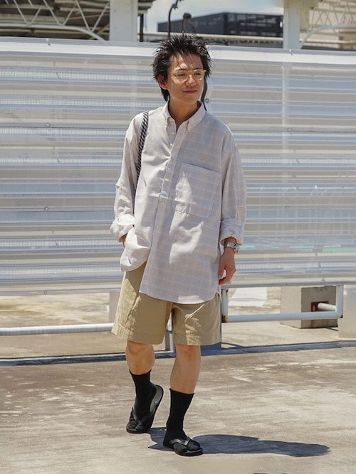 daiwa pier39 tech tattersall シャツ Tech Button Down Shirt L/S Tattersall(L(MEN) Gray/グレー): DAIWA