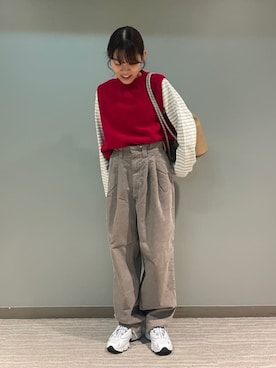 「アイテム（バックパック/リュック）」を使った、Bshopスタッフさん（レディース・154cm）の冬コーディネート