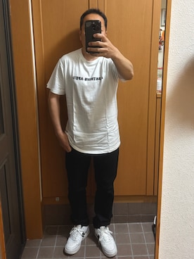 「A BATHING APE（アベイシングエイプ）のアイテム（Tシャツ/カットソー、ホワイト系）」を使った、TEDTEDMANさん（メンズ・168cm）の春コーディネート
