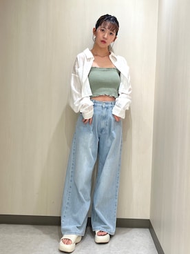 「archives（アルシーヴ）のアイテム（パンツ）」を使った、𝚜𝚊𝚔𝚒𝚔𝚊さん（レディース・157cm）の夏コーディネート