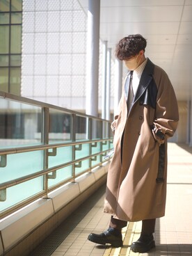 「Ellno Loset（エルノロゼット）のアイテム（トレンチコート）」を使った、うさぴょん🐰さん（メンズ・177cm）の春コーディネート