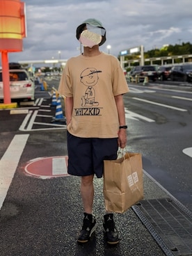 「アイテム（帽子）」を使った、週末コーデおじさん（メンズ・178cm・40代）の夏コーディネート