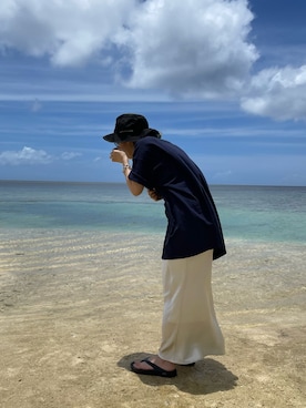 「ロンクスカート」｜「アイテム（サンダル）」を使った、moccoさん（レディース・156cm）の夏コーディネート