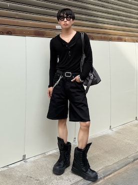 「Rick Owens（リックオウエンス）のアイテム」を使った、kanayamataiseiさん（メンズ・178cm）の夏コーディネート