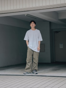 「Graphpaper（グラフペーパー）のアイテム（パンツ）」を使った、kanayamataiseiさん（メンズ・177cm）の夏コーディネート
