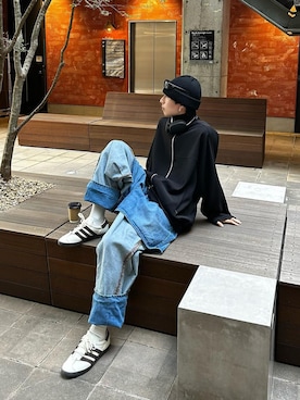 「08sircus（ゼロエイトサーカス）のアイテム（その他アウター）」を使った、kanayamataiseiさん（メンズ・177cm）の冬コーディネート