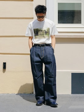 「アイテム（Tシャツ/カットソー）」を使った、kanayamataiseiさん（メンズ・177cm）の夏コーディネート