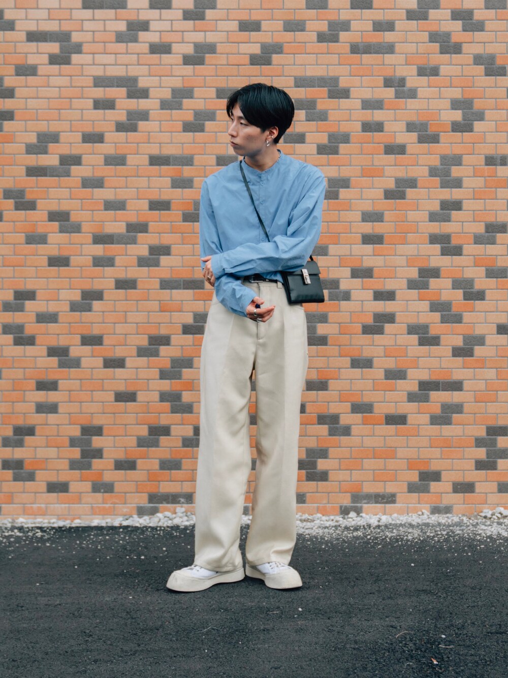 ATON 20AW バンドカラーシャツ プルオーバーシャツ サイズL ベージュ