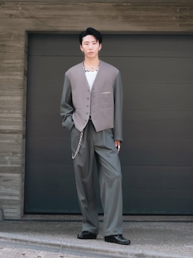 「アイテム（ローファー）」を使った、kanayamataiseiさん（メンズ・178cm）の秋コーディネート
