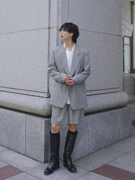 「SUBLATIONS（サブレーションズ）のアイテム（シャツ/ブラウス、ホワイト系）」を使った、kanayamataiseiさん（メンズ・178cm）の夏コーディネート