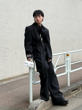 「EGONLABのアイテム（つなぎ/オールインワン、ブラック系）」を使った、kanayamataiseiさん（メンズ・178cm）の春コーディネート