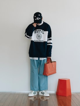 「アイテム（ハンドバッグ）」を使った、kanayamataiseiさん（メンズ・177cm）の春コーディネート